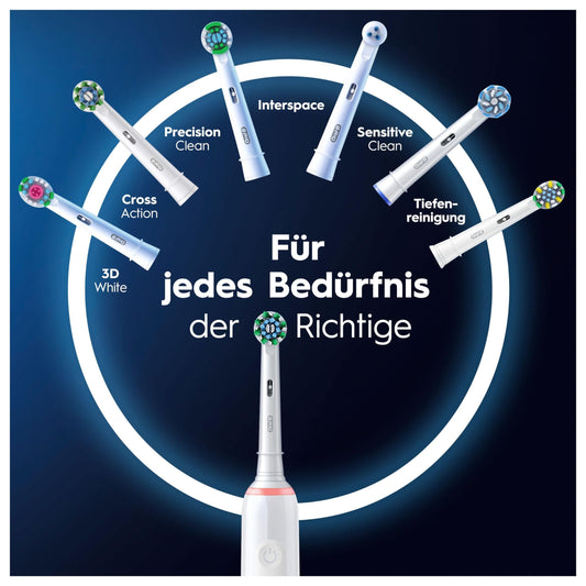 Oral-B Pro Series 3 Elektrische Zahnbürste/Electric Toothbrush, 1 Aufsteckbürste, 3 Putzmodi und visuelle 360° Andruckkontrolle für Zahnpflege, Reiseetui, Special Edition, Designed by Braun, white