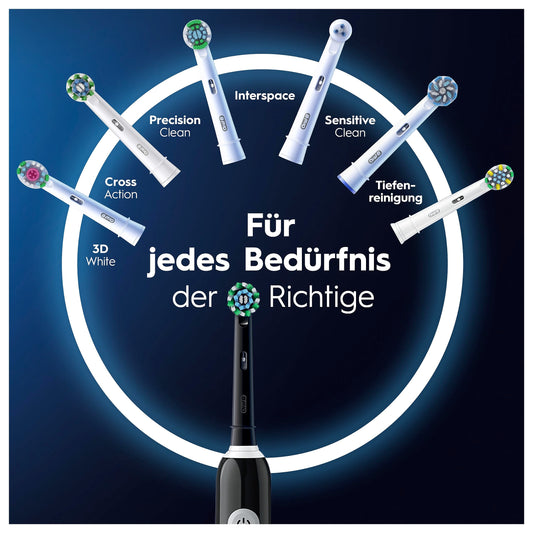 Oral-B Pro Series 1 Plus Edition Elektrische Zahnbürste/Electric Toothbrush, PLUS 3 Aufsteckbürsten, 3 Putzmodi für Zahnpflege, Designed by Braun, black