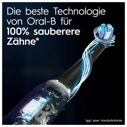 Oral-B iO Series 10 Luxe Edition Elektrische Zahnbürste-Electric Toothbrush, Magnet-Technologie, 7 Putzmodi für Zahnpflege, iOSense, Farbdisplay, Lade-Reiseetui, Designed by Braun, Schwarz