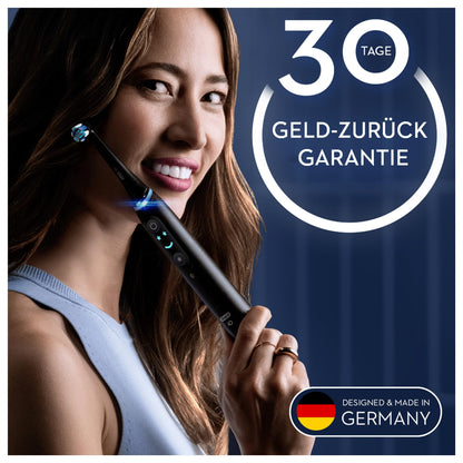 Oral-B iO Series 9 Plus Edition Elektrische Zahnbürste, Electric Toothbrush, PLUS 3 Aufsteckbürsten, 7 Putzmodi für Zahnpflege, Lade-Reiseetui, Designed by Braun, black onyx