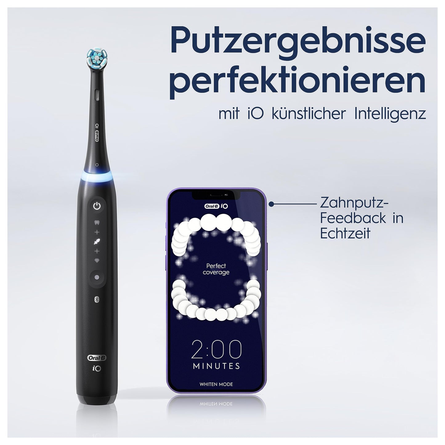 Oral-B iO Series 5 Plus Edition Elektrische Zahnbürste, Electric Toothbrush, inkl. 3 Aufsteckbürsten, 5 Putzmodi für Zahnpflege, Reiseetui, Designed by Braun, matt black