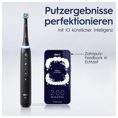 Oral-B iO Series 5 Plus Edition Elektrische Zahnbürste, Electric Toothbrush, inkl. 3 Aufsteckbürsten, 5 Putzmodi für Zahnpflege, Reiseetui, Designed by Braun, matt black